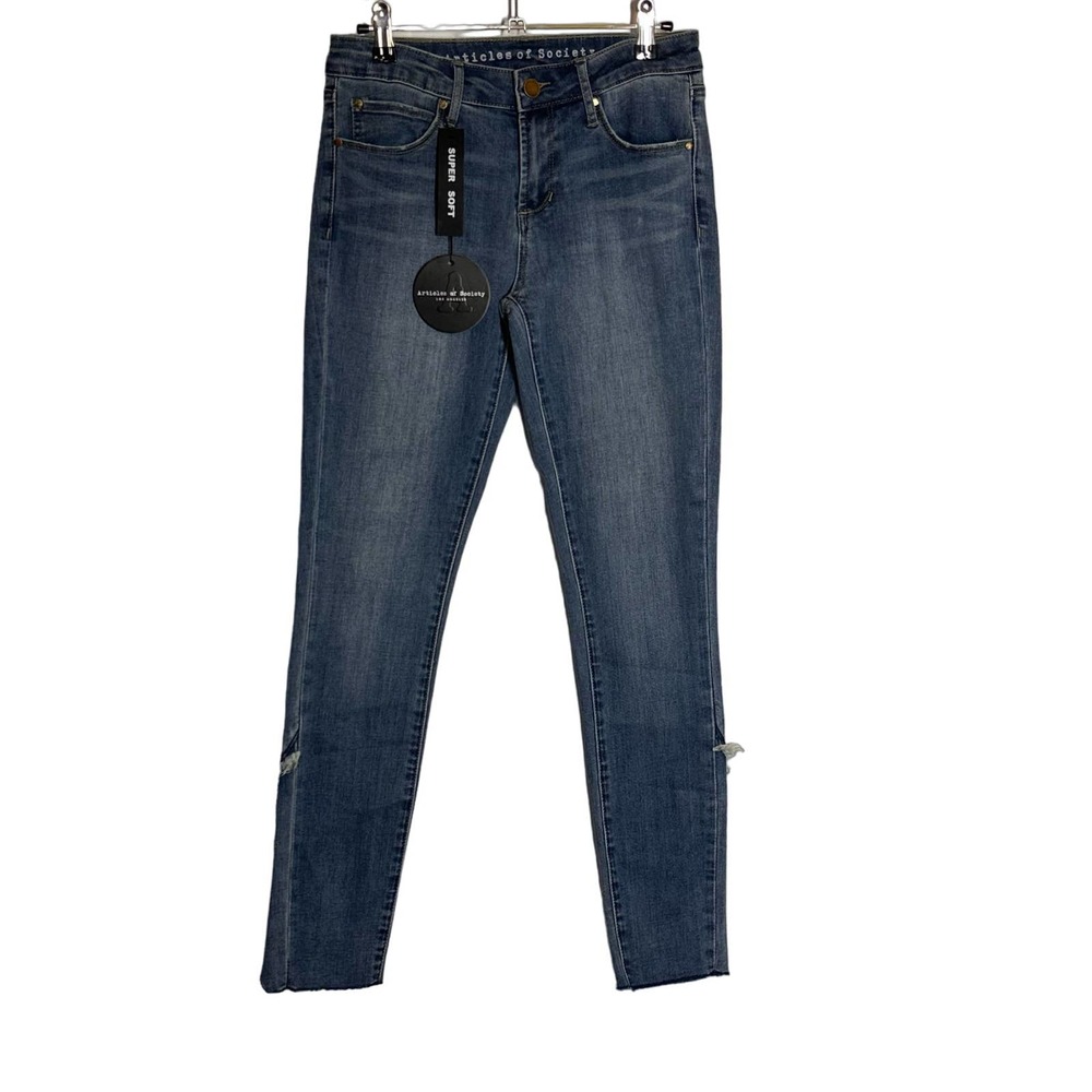Articles of Society Womens Suzy Step Hem Skinny Fit Jeans, Blue, 26 NWT